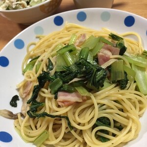 たまに食べたくなる☆小松菜パスタ